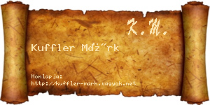 Kuffler Márk névjegykártya
