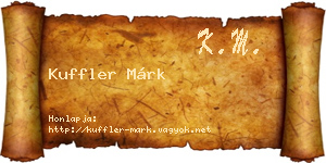 Kuffler Márk névjegykártya